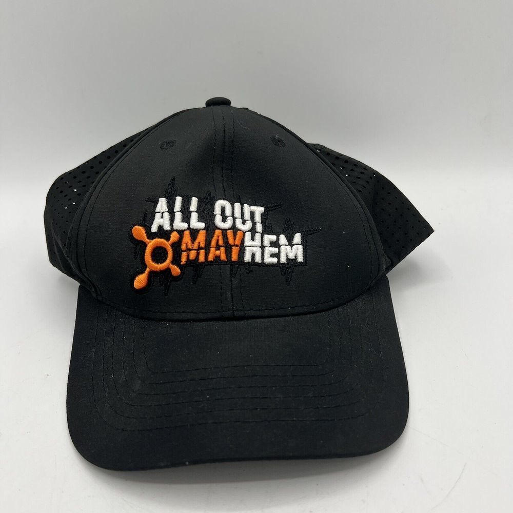 Orange Theory All Out Mayhem Hat Cap Strap Back Mens Black Adjustable Logo